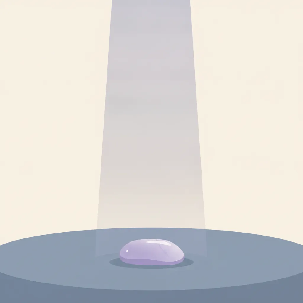 A single spotlight illuminating one small object on an otherwise empty stage.