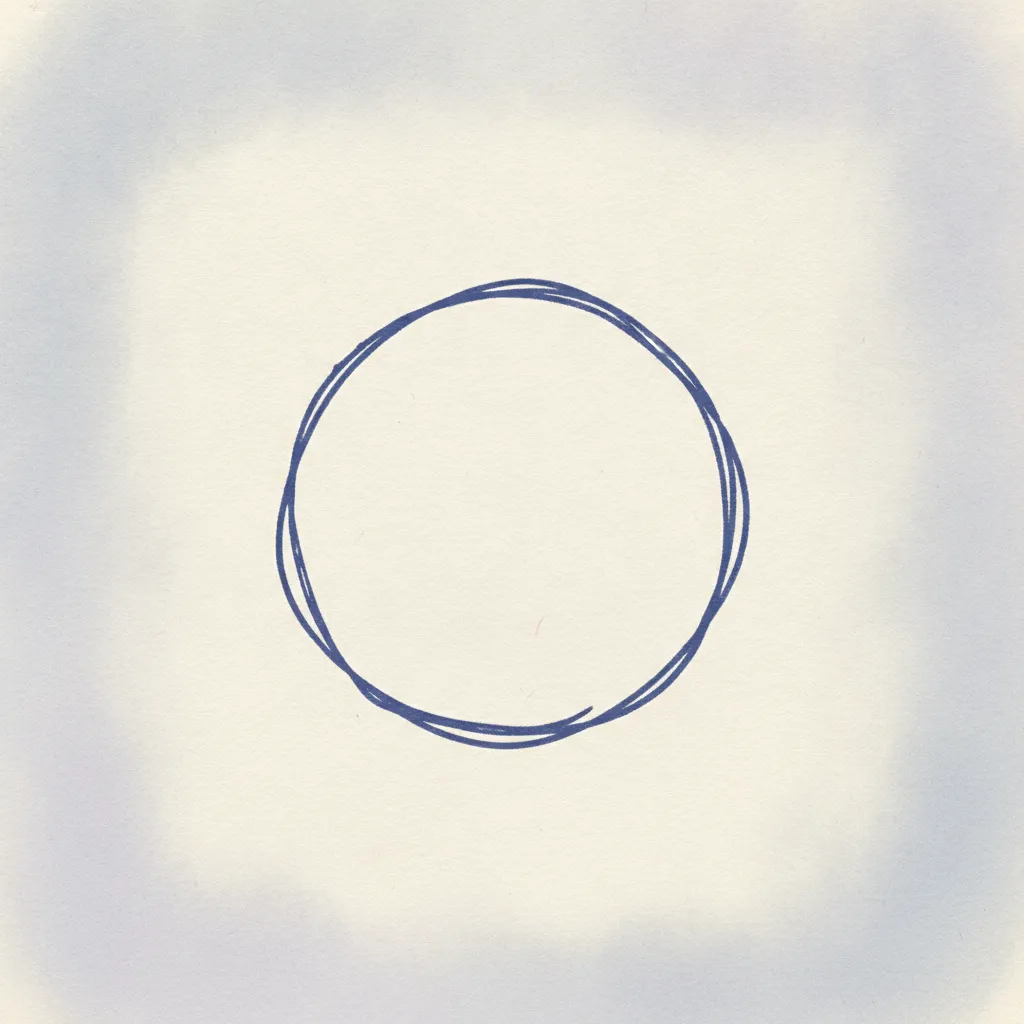 A slightly imperfect hand-drawn circle on paper, left as it is.