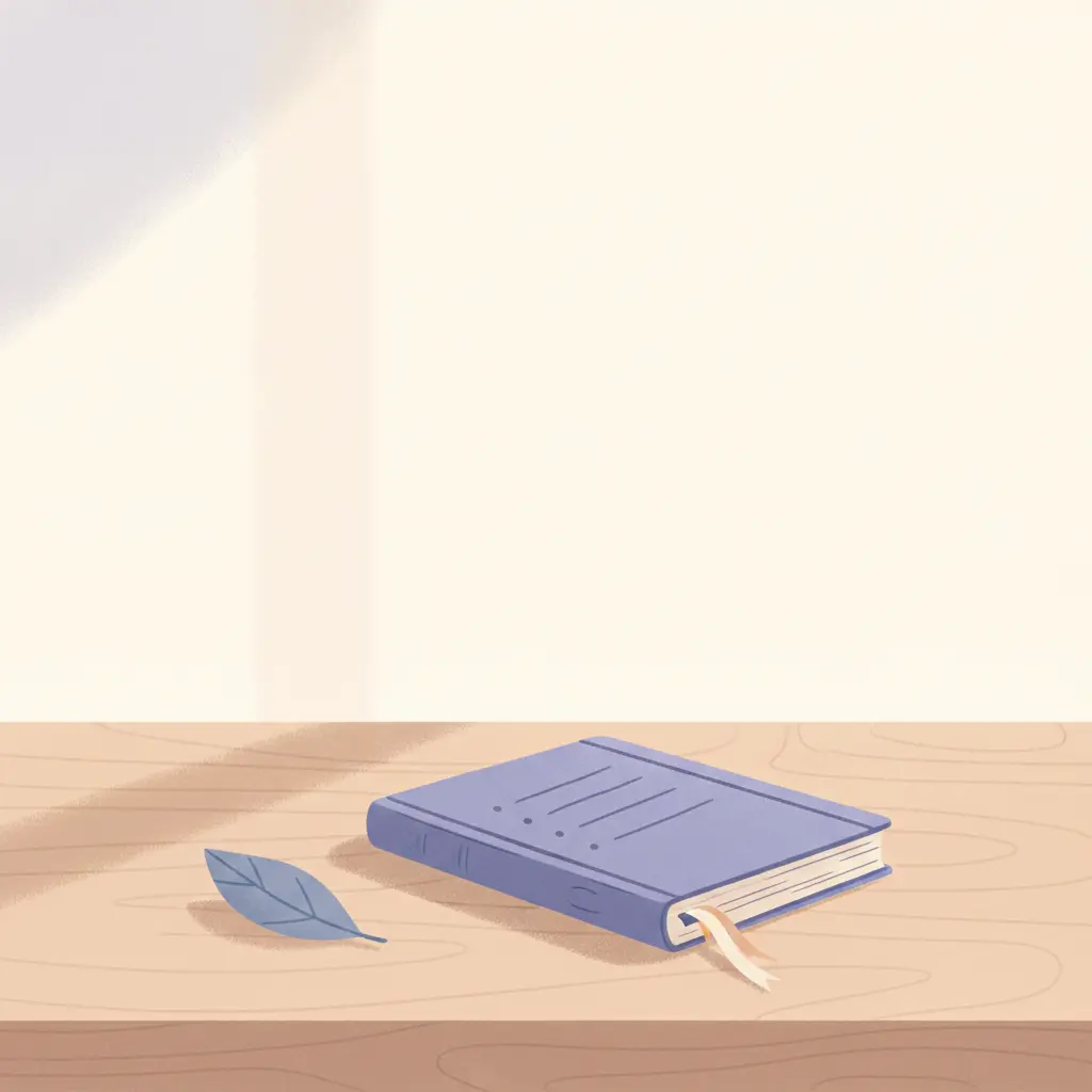 A notebook with a short list, gently closed on a table.
