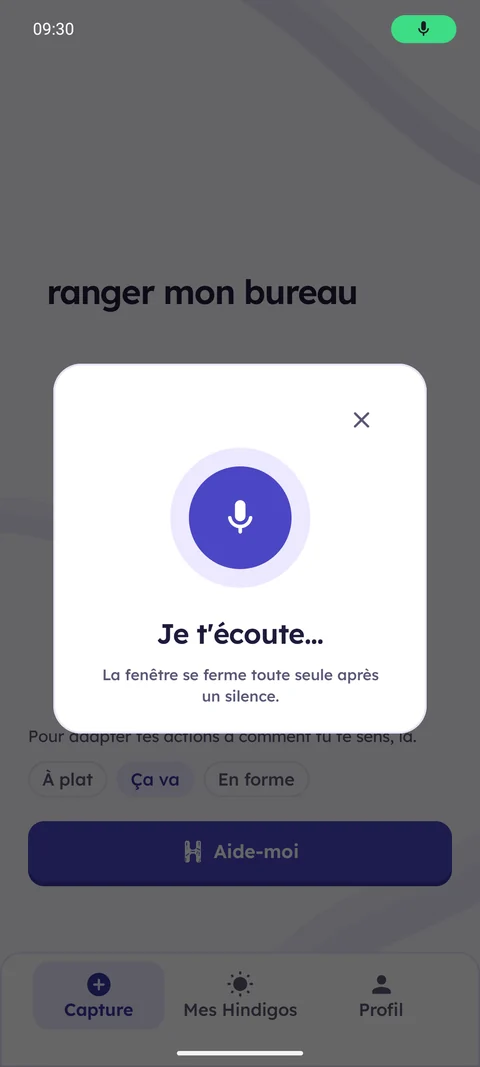 Écran Hindigo — Dictée