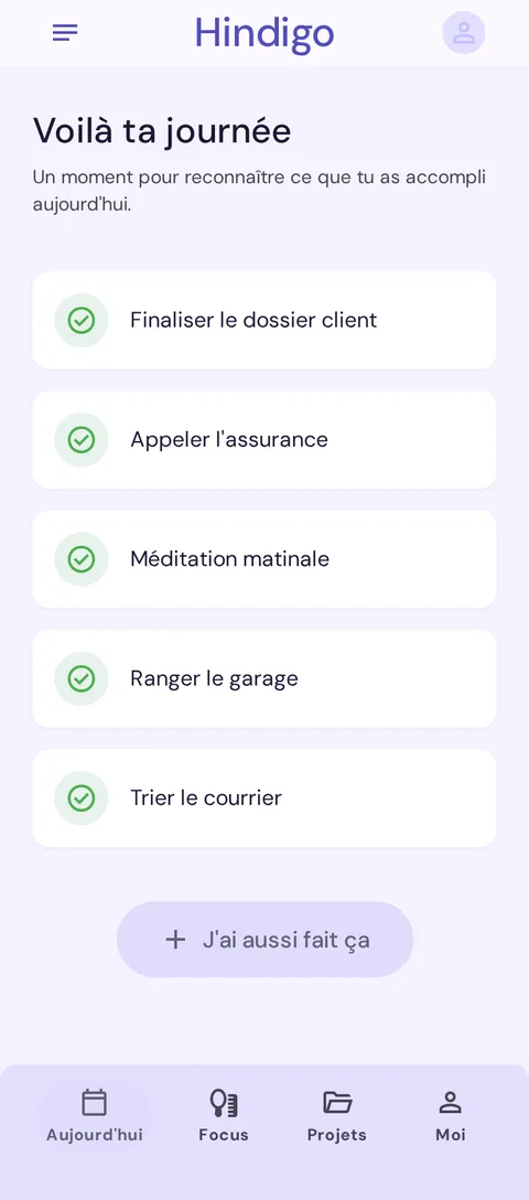 Hindigo screen — Recap